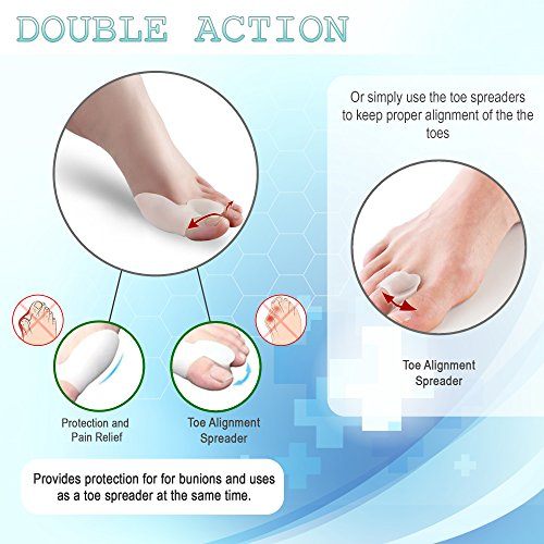 Bunion Relief Pack - 2 Bunion Pads Toe Spreaders Double Action