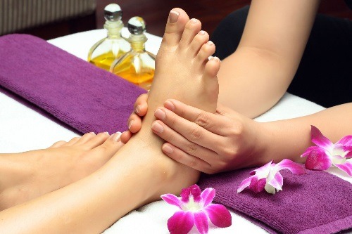 Getting a Foot Massage in a Spa