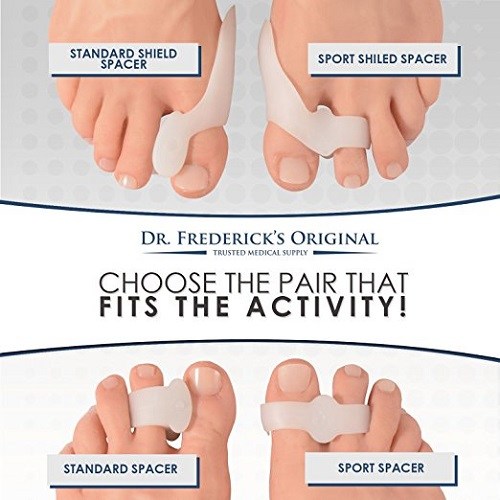 Dr. Frederick's Original 14 Piece Bunion Pad & Spacer Kit Spacer Types