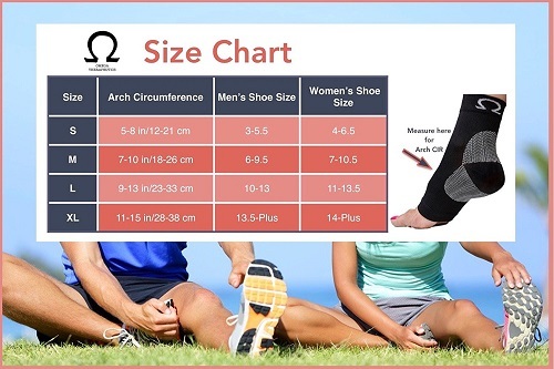 Omega Compression Foot Sleeve Sizes Chart
