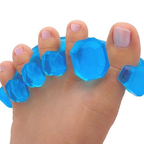 Close Up of YogaToes Gems - Gel Toe Stretcher & Separator on Toes